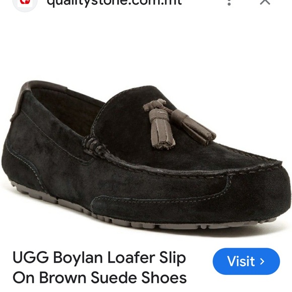 UGG sz 11 NIB BOYLAN suede black moccasins WTH tassel Detail